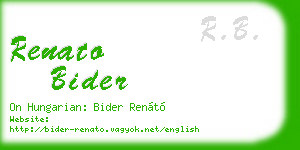 renato bider business card