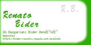 renato bider business card